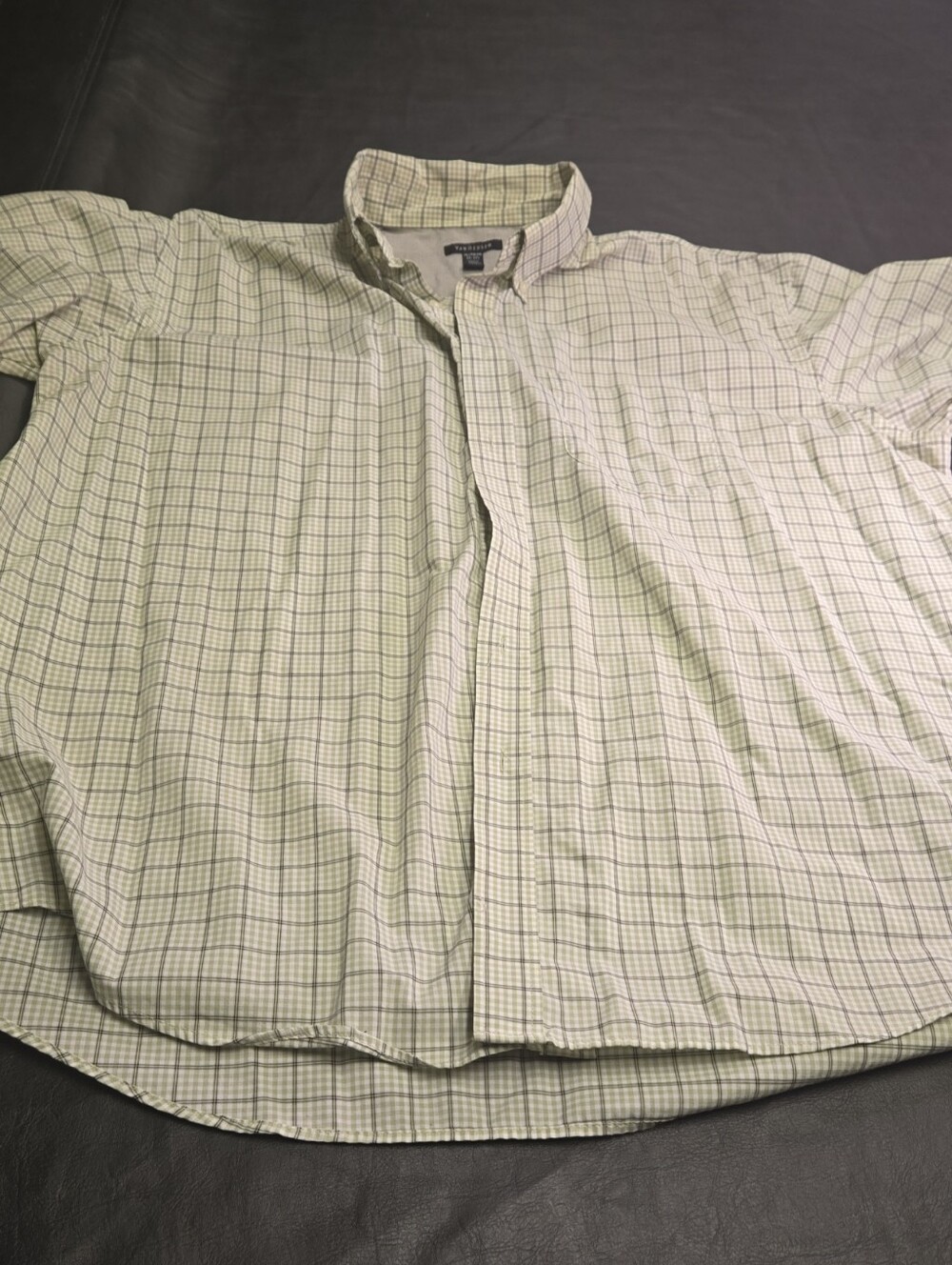 Van Heusen Light Green Plaid Button-Down Shirt